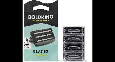 Boldking Scheermesjes Sensitive - Scheermes Man & Vrouw - Scheerset Gevoelige Huid - Heren & Dames - 4 Razor Blades Mannen