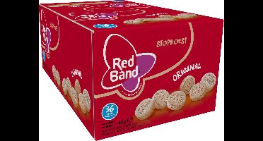 Red Band Stophoest snoep keelpastilles met zoethout en mentholsmaak - showdoos met 36 rollen à 40 g keeltabletten