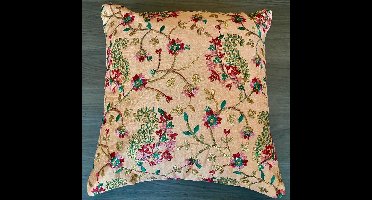 Kussens woonkamer - kussenhoes 35 x 35 cm - kussensloop - sierkussens - cushion cover - katoensilk - Kussenhoesjes - 2 stuks - etnisch Indiaas - borduurwerk - embroidery