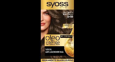 Syoss Oleo Intense 5-10 Haarverf - Natuurlijk Lichtbruin - Permanente Haarkleuring - Ammoniakvrij - Met Voedende Oliën - 100% Grijsdekking - Langdurige Kleur - 1 stuk