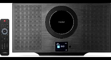 MEDION P66348 Stereo systeem met CD speler (Internet radio, DAB+, Spotify Connect, mini compact system vertical, PLL FM radio, MP3, USB, Bluetooth, WLAN)