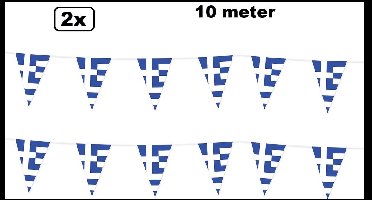 2x Vlaggenlijn Griekenland 10 meter - Landen festival thema feest vlaglijn verjaardag fun party