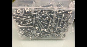 Houtschroeven 4.5 x 40mm. Lang. 300 stuks. Verzinkt. Platkop-pzd-2