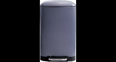 Perel metalen pedaalemmer met uitneembare emmer, solide antislipvoet en versterkte pedaal, ideaal voor thuis en op kantoor, inhoud 30 liter, rechthoekig 61,5 x 32,5 x 34,5 cm, grijs antraciet