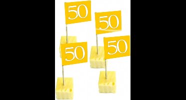200x stuks cocktailprikkers 50 jaar thema feestartikelen - getrouwd - jubileum - versieringen