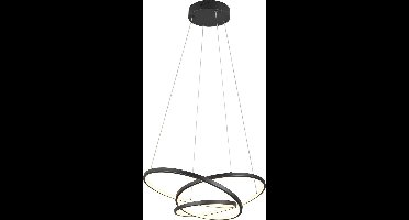 TRIO DARVIN - Hanglamp - Zwart mat - incl. 1x SMD 34 W - Instelbare lichtkleur - Dimbaar met schakelaar - Plafondbevestiging - Niet geschikt voor externe dimmer - In hoogte verstelbaar - DIP - Schakelaar