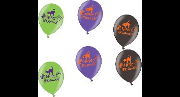 6 Happy Halloween ballonnen - Feestdecoratievoorwerp