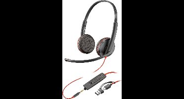 HP Poly Blackwire C3225 – Over-ear headset – Kabel – Stereo – Zwart – Volumeregeling – Microfoon uitschakelbaar