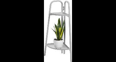 Pro Garden Plantenrek/plantentafel - 2-laags - grijs - metaal - 26x26x70 cm - inklapbaar - verhoger bloempotten