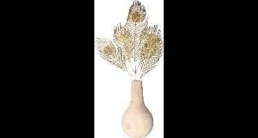 Countryfield Kunst siertak pauwvaren/pauwenveer - 5x - goud - 84 cm - Decoratie kunst pluimen