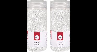 Rayher hobby Fijn decoratie zand korrels - 2x - wit - 475 ml - zandkorrels - knutselmateriaal - 0.1 tot 0.5 mm