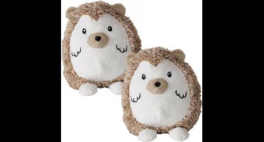 Boltze Deurstopper gewicht - 2x - dieren thema Egel - 1 kilo - lichtbruin - 16 x17 cm - buiten/binnen deuren