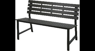 Tuinbank Portals - Gecoat Metaal - Polywood zitting en leuning - Zwart - 2 persoons tuinbank - 125cm