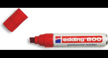 Edding 800 - Permanent marker - Rood - 5 Stuks - Watervaste stift - Puntdikte van 4 tot 12mm - (099.0970)