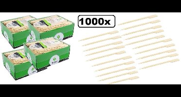 1000x cocktailprikker Bamboe 150mm naturel - prikkers kaasblokje hout cocktail  borrel tapas snack prikker