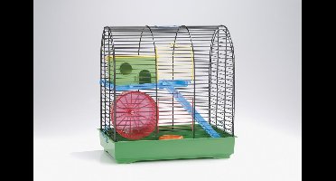 Beeztees City2 - Knaagdierkooi - Zwart/Groen - 37x25x39 cm