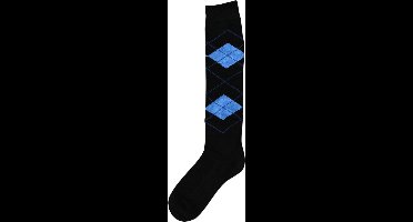 Excellent Ruitersokken - 43-46 - zwart/lichtblauw
