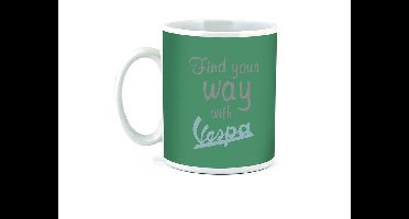 "Vespa mok, ceramic green, scooter"