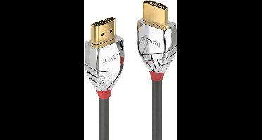 Lindy Cromo Line High Speed - HDMI met ethernetkabel - HDMI (M) naar HDMI (M) - 5 m - beschermd - grijs - rond, 4K ondersteuning