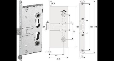Abus EFS65 insteekslot voor branddeuren