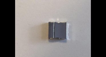 Magneetsluiting plat platinum 18x19 millimeter (gat 2.8x15mm) 1 Stuks