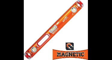 Aluminium waterpas - magnetisch 81,30 cm - 1 stuk - Gel Shock bescherming en V-hals voor buizen en hoeken