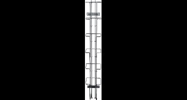 Folderhouder wandmontage - 6 vakken voor ⅓ A4-formaat - Zilver