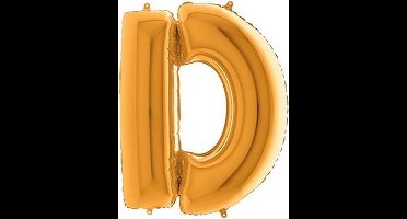 Folieballon letter D goud (100cm)