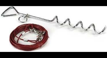 Beeztees Camping Vastlegset+Lijn - Hond - Rood - 6M