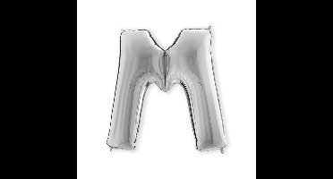 Folieballon letter M zilver (100cm)