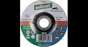 wolfcraft - Universele doorslijpschijf voor steen en metaal, haaks gebogen - 1660999