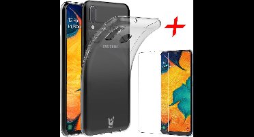 Hoesje geschikt voor Samsung Galaxy A30 + Screenprotector Case-Friendly - Transparant Siliconen TPU Soft Case - iCall