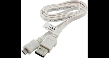 Micro USB Data Kabel Ultra Flat Wit