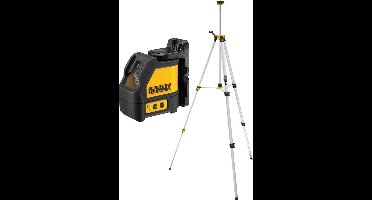 DeWalt DW088KTRI zelfnivellerende kruis lijnlaser in koffer (DW088K) & statief in tas (DE0881T) - Rood - 5m