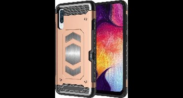 Ntech Luxe Armor Hoesje Geschikt Voor Samsung Galaxy A50 - Goud