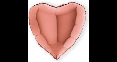 Folieballon hart rosÃ© goud (46cm)