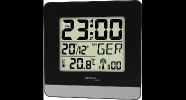 Technoline WT 260 - Wekker - Digitaaal - Radiogestuurde tijdsaanduiding - Datumaanduiding - 7 talen - Binnentemperatuur - Alarm - Snooze - Achtergrondverlichting - Zwart