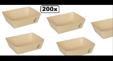 200x Bakje Bamboepapier taps toelopend 120x104x37mm