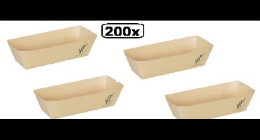 200x Bakje Bamboepapier taps toelopend 130x69x35mm