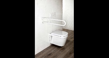 Allibert USIS toilet hendelgreep pivoterend - beugelvorm - RVS - wit - 70 cm breed