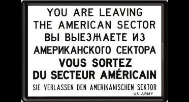 You Are Leaving American Sector Metalen Postcard 10 x 14 cm