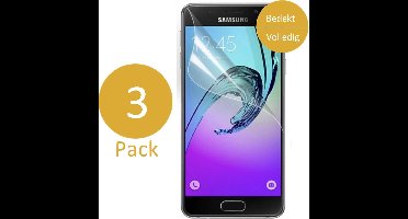 3x Screenprotector geschikt voor Samsung Galaxy A3 (2016) - Glas PET Folie Screenprotector Transparant 0.2mm 9H (Full Screen Protector)