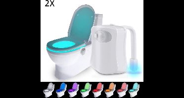 2x LED Toiletpot Verlichting - WC Toilet Lamp Nachtlamp Verlichting Met Bewegingssensor