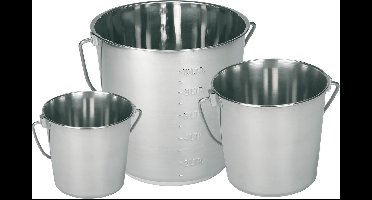 Excellent Roestvrijstalen Emmer - Metalen emmer - Levensmiddelenkwaliteit - Emmer zonder deksel - 8.5 L