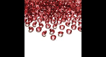 Partydeco - Tafel diamant donker rood 12mm