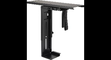 SpeaKa Professional SP-6353552 PC-houder Onder tafel, Verticaal, Horizontaal Zwart Belastbaar tot: 10 kg