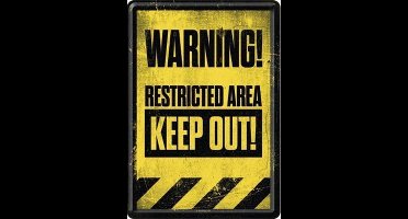 Warning ! Restricted Area Metalen  Postcard 10 x 14 cm.