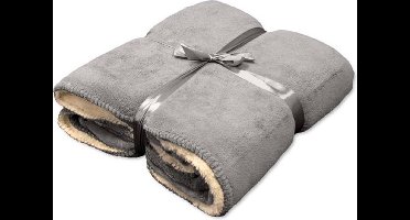 Unique Living Coby - Fleece polyester - Plaid - 130x160 cm - Nickel grey