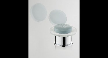 Wiesbaden Round vrijstaande glazen zeepschaal chroom