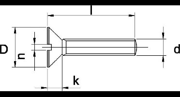 Metaalschroef Din963 M8X40Mm Pk Messing - 100 Stuks
